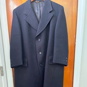 Men's Classic Black Overcoat 100% wool